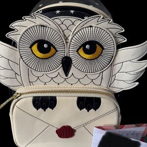 Loungefly Cream and Black Hedwig Backpack